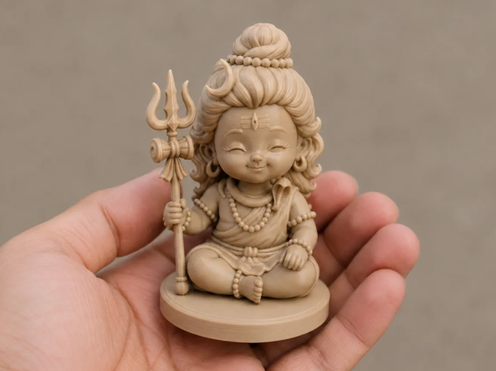 Cute Baby Shiva Chibi Statue | 3D Printed Lord Shiva Figurine