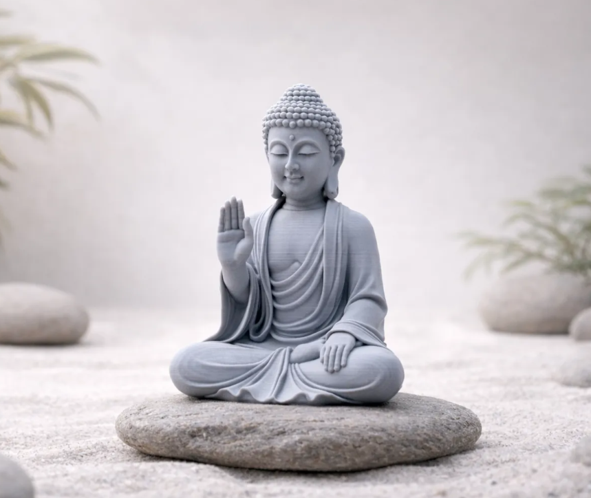 Seated Buddha Statue – 3D Printed Meditation Sculpture for Home & Office Decor