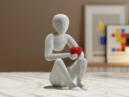 3D Printed Faceless Couple Sculpture – Love's Embrace Mid-Air | Modern Home Décor