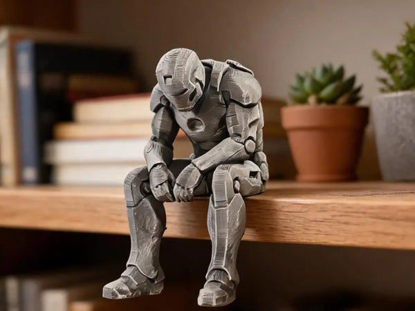 3D Printed Sad Iron Man Shelf Sitter Figurine – Marvel Edge Sitting Figure | Décor