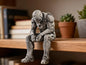 Sad Iron Man Figurine sitting