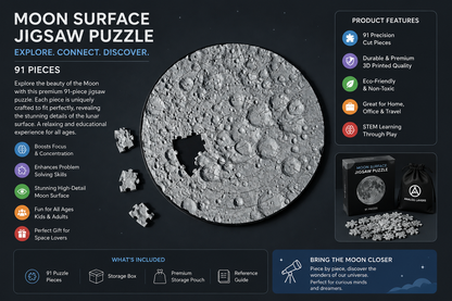 Moon Surface Jigsaw Puzzle | 91-Piece 3D Lunar Puzzle