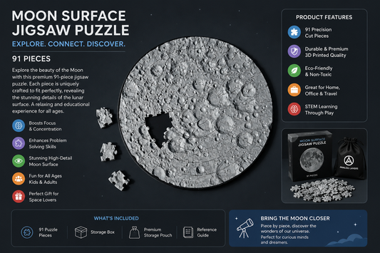 Moon Surface Jigsaw Puzzle | 91-Piece 3D Lunar Puzzle