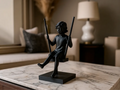 3D Printed Girl on a Swing Sculpture – Minimalist Mid-Air Figurine | Home Décor