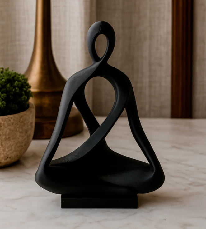 Abstract Yogi Sculpture – Minimalist Figurine
