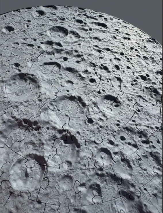 Moon Surface Jigsaw Puzzle | 91-Piece 3D Lunar Puzzle