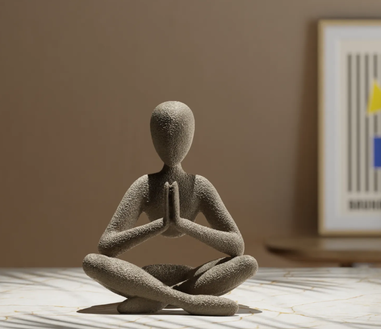 3D Printed Prayer Sculpture – Minimalist Spiritual Figurine | Meditation Décor