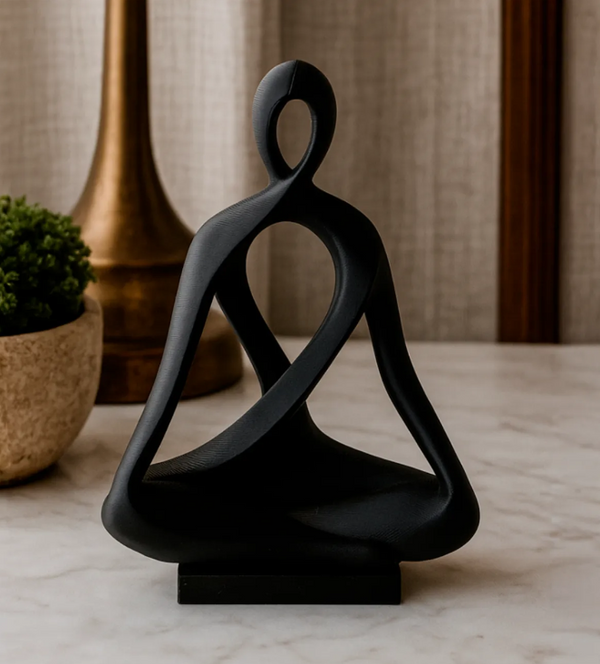 3D Printed Abstract Yogi Sculpture – Minimalist Meditation Figurine | Yoga Décor