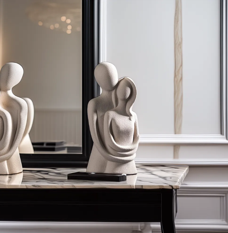 Couple Sculpture | Modern Romantic Home Décor Statue