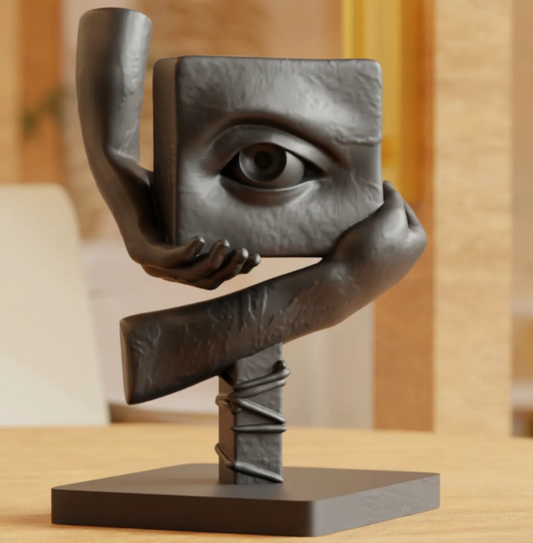 Modern Surreal Eye & Hand Sculpture | Abstract Home Décor